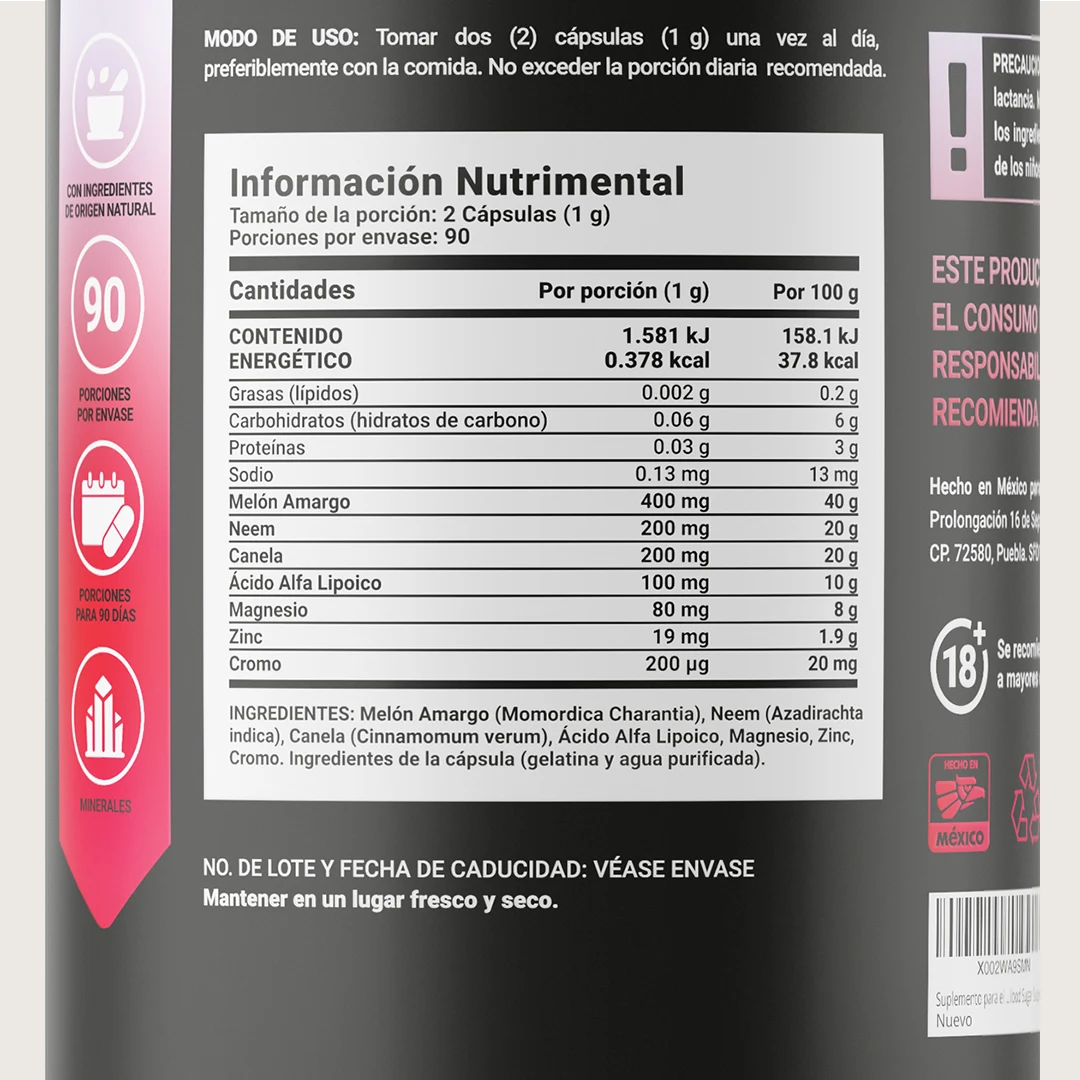 BSS B Life. Mezcla Nutricional con Melón Amargo, Neem y Canela 180 Caps