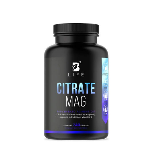 Citrate Mag B Life. Formulación con Citrato de Magnesio, Vitamina C y Colágeno