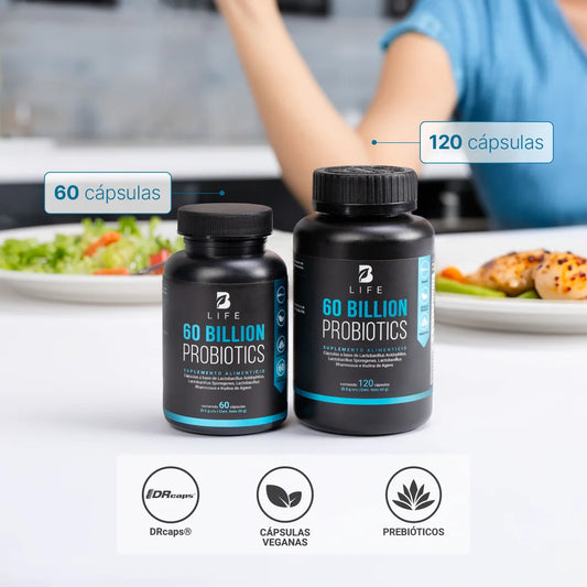 60 Billion Probiotics B Life. Mezcla de Probióticos con Inulina de Agave