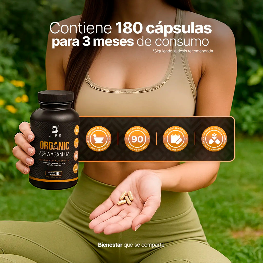 Organic Ashwagandha B Life. Apoyo Natural para el Equilibrio 180 Caps