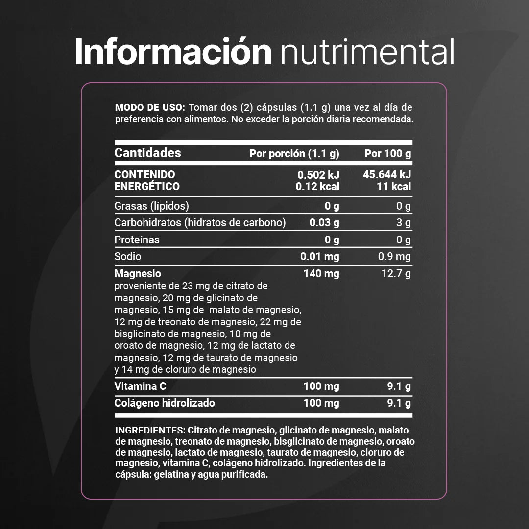 9 Mag Platinum B Life. Complejo de Magnesio con Vitamina C y Colágeno