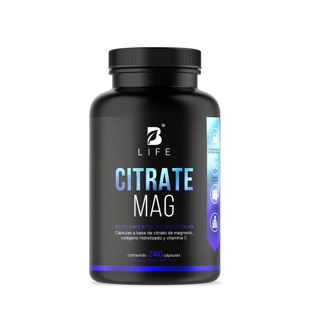 Citrate Mag B Life. Formulación con Citrato de Magnesio, Vitamina C y Colágeno