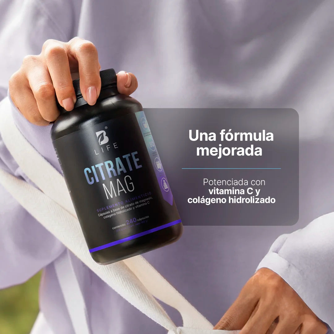 Citrate Mag B Life. Formulación con Citrato de Magnesio, Vitamina C y Colágeno