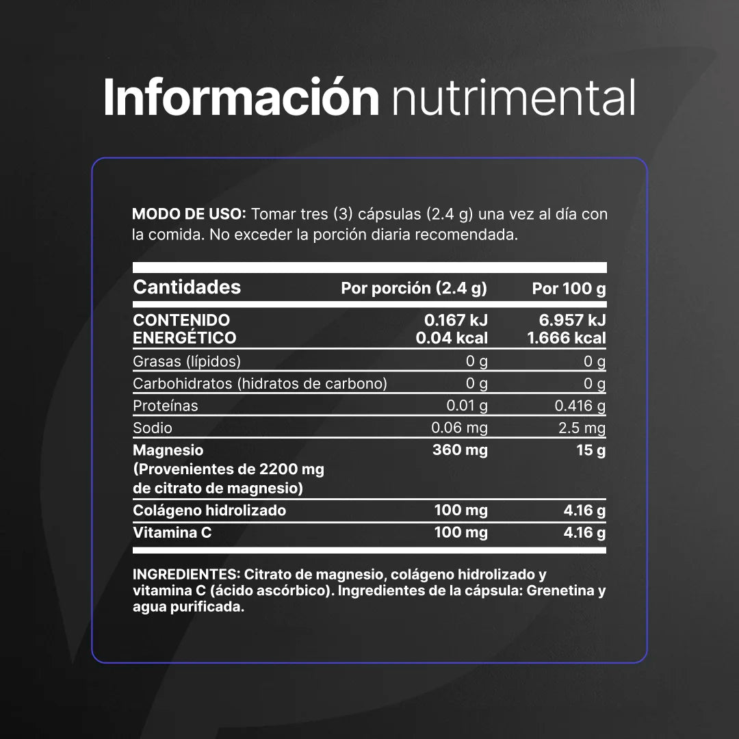 Citrate Mag B Life. Formulación con Citrato de Magnesio, Vitamina C y Colágeno