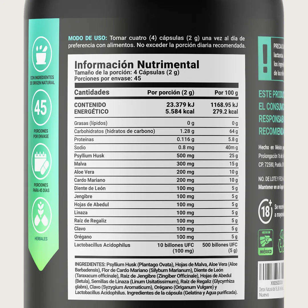 Dtox Blend | Psyllium Husk, Malva y Diente de León