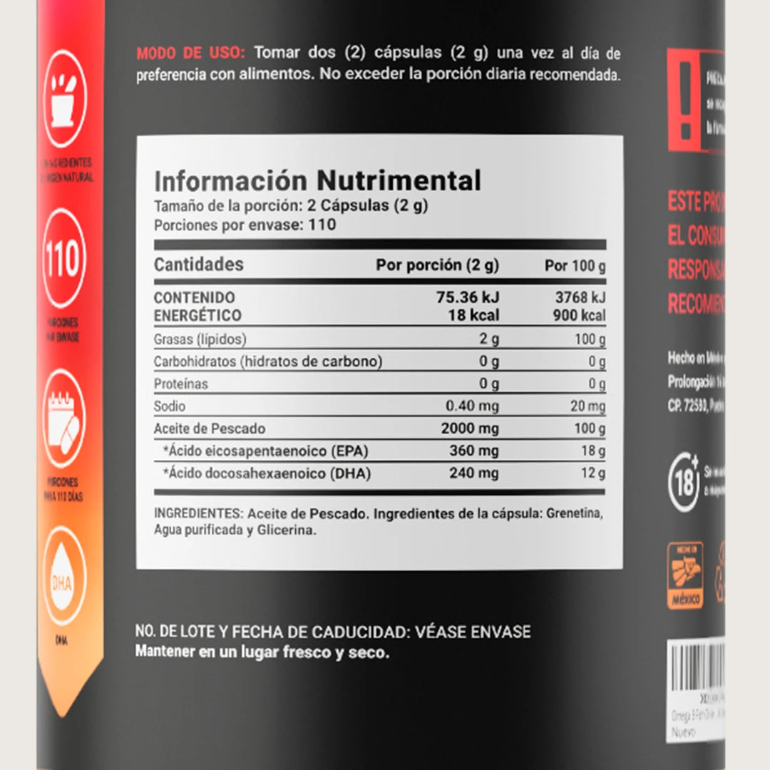 Omega 3 Fish Oil | Omega 3 Aceite de Pescado 220 cap