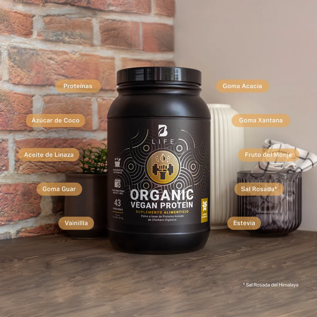 Organic Vegan Protein  B Life. Mezcla en Polvo con Proteína Vegetal